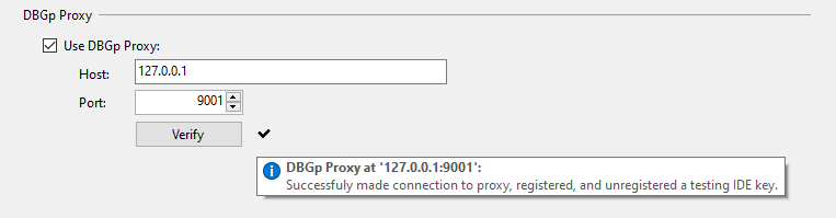 Setting of DBGp proxy in PHP Tools