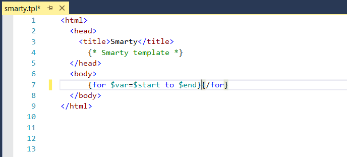 Completed Smarty for loop