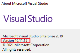 About Microsoft Visual Studio