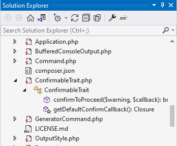 expand php file in solution explorer