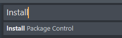 command palette - install package control