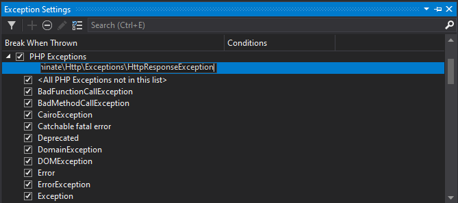 Adding the custom exception