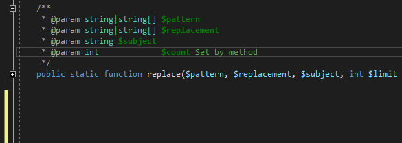 auto-complete phpdoc tag
