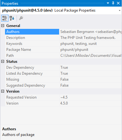 Package properties