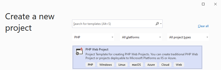 new php project template