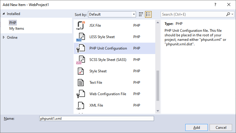 New PHP Unit Configuration