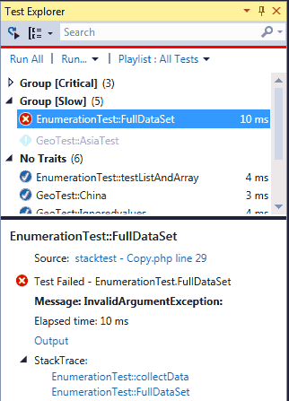 Visual Studio Test Explorer