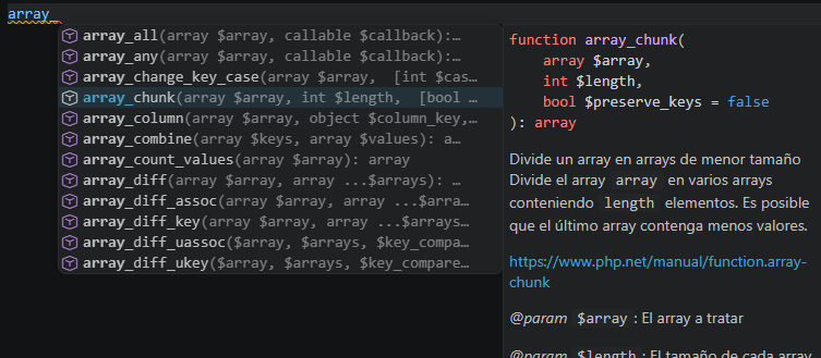 spanish tooltip information