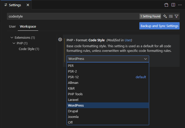 wordpress code style