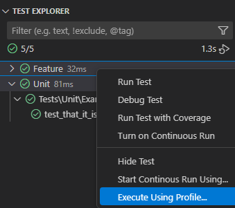 execute using profile