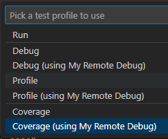 execute using covergae profile