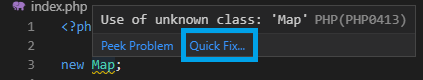 Quick Fix in VS Code