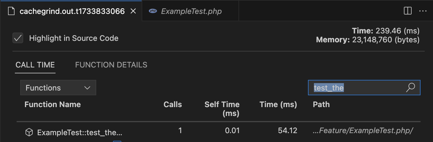 see profiling results